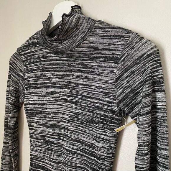 Velvet Torch Dress Mock Neck Gray Marled Long Sleeve Business Casual Neutral - Picture 3 of 9